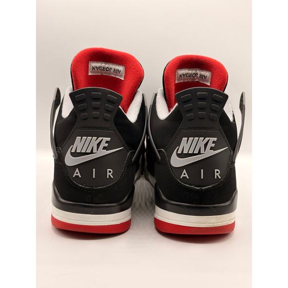 NIKE Air Jordan 4 Retro Bred Sneakers Black/Fire Red Cement Sz 12 308497-060 main image 9